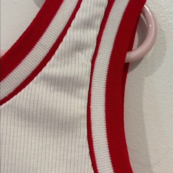 SHEIN Red and White Striped Crop Tank - Picture 2 of 4
